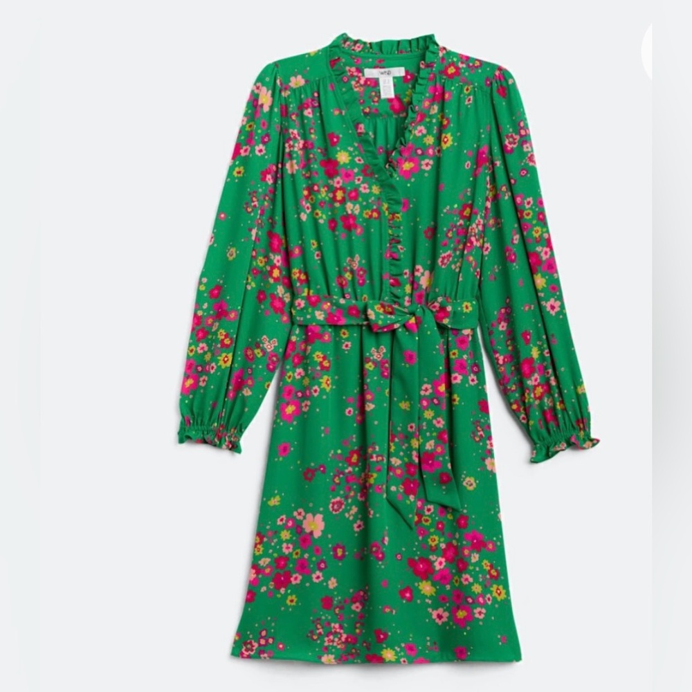 Wisp Green Floral Dresss